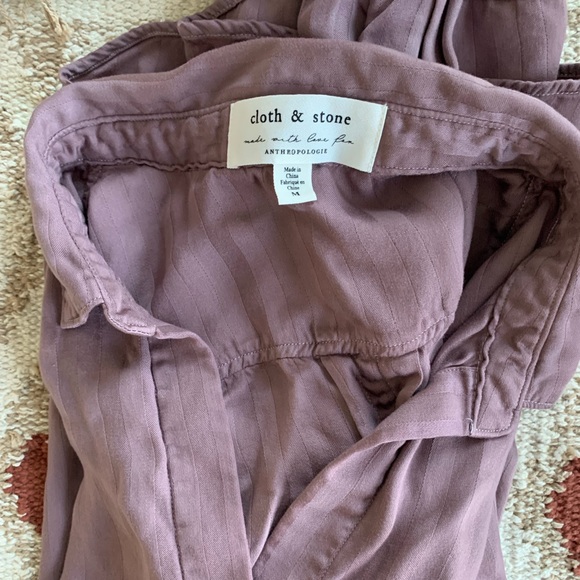Cloth & Stone Purple Button up Anthropology - Picture 4 of 15